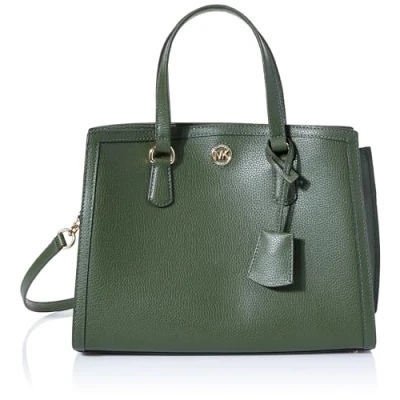 Image of Michael Kors Women MD Satchel Bag, Amazon Green, One Size