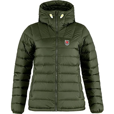 Image of FJÄLLRÄVEN Women&#039;s F86122 662 Expedition Pack Down Hooded Jacket, Deep Forest, S, S