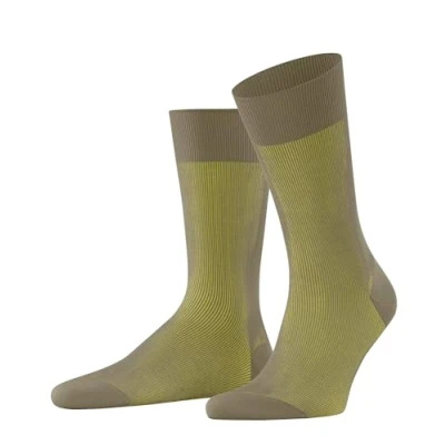Image of FALKE Men&#039;s Fine Shadow M So Cotton Patterned 1 Pair Socks, Green Crocodile 7503, 10 11
