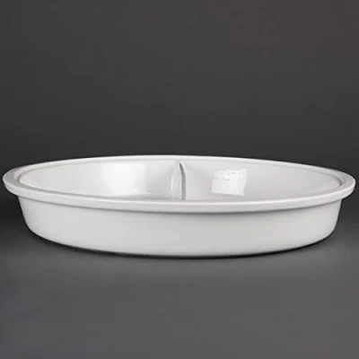 Image of Olympia Whiteware Divided Round Dish 3.5Ltr 123.1oz