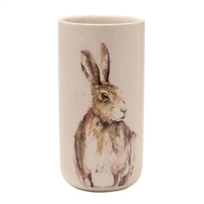 Image of Widdop Tall Ceramic Vase Wild Hare with Speckled Effect by Meg Hawkins Lovely Gift Idea