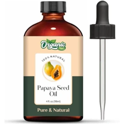 Image of Organic Zing Papaya Seed Oil Pure &amp; Natural for Skin, Face, Hair Care, Aroma Massage 118ml