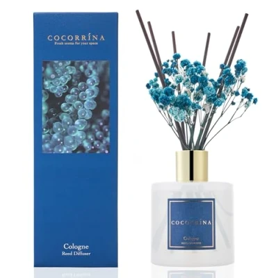 Image of Cocorrína Reed Diffuser Sets 200ml Cologne with 8 Sticks Home Fragrance for Bedroom Bathroom Living Room, &amp; Office Decor