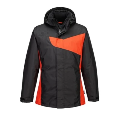 Image of Portwest PW2 Winter Jacket Black/Red Large