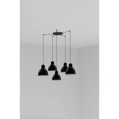 Image of Venice 5 Light Cluster Pendant Ceiling Shiny Black