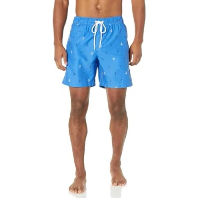 Image of Amazon Essentials Men&#039;s 7&quot; Quick Dry Swimming Trunks, Blue Anchor Print, L