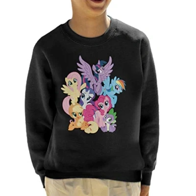 Image of My Little Pony Squad Together Kid&#039;s Sweatshirt Black