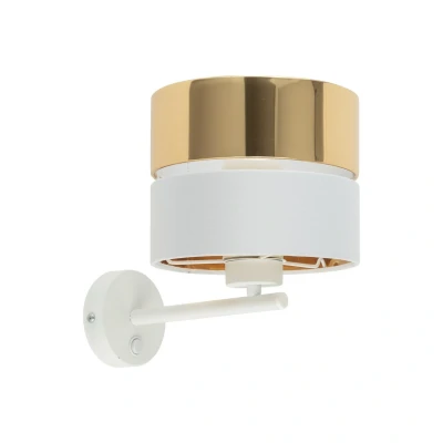 Image of Hilton Wall Lamp With Shade White, Gold 1xE27