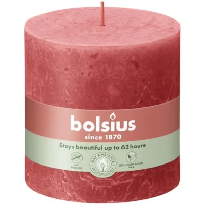 Image of BOLSIUS Pillar candle Blossom Pink 100 mm Height 10 cm 62 burning hours
