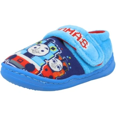 Image of THOMAS &amp; FRIENDS Boys Blue Adjustable Touch and Close Strap Slippers UK Child 5