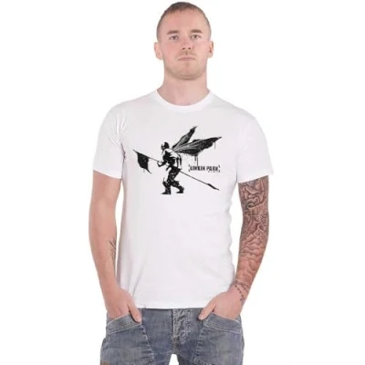Image of Rock Off officially licensed products Linkin Park Street Soldier White T Shirt L