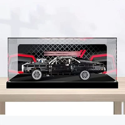 Image of Acrylic Display Case for Lego 42111 Technic Fast &amp; Furious Dom&#039;s Dodge Charger Car Model,Dustproof Box Models Collectables (Only Case)(Inkjet)