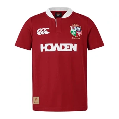 Image of Adult British &amp; Irish Lions Canterbury Rugby Short Sleeve Classic Jersey, Red Dahlia, M