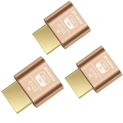 Image of FUERAN Dummy Plug Headless Ghost Display Emulator DDC EDID Fake HDMI compatible 4K@60Hz 3Pack