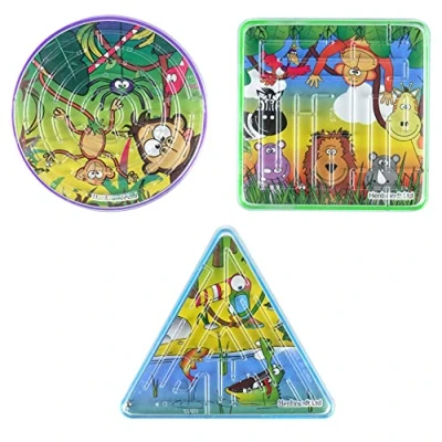 Image of Anilas Complete Jungle Themed 10 Party Bag Fillers &amp; Favours Assorted Mini Mazes. (Ideal for Children Aged 3 8)