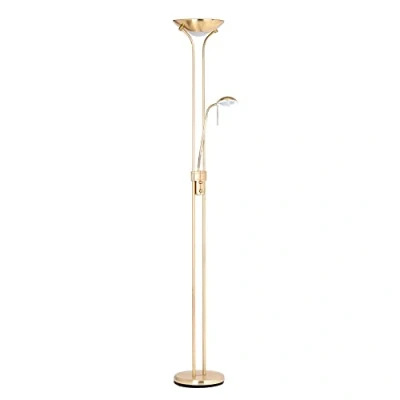 Image of LITECRAFT Mother &amp; Child Floor Lamp 2 Arm with Bulbs (Satin Brass)