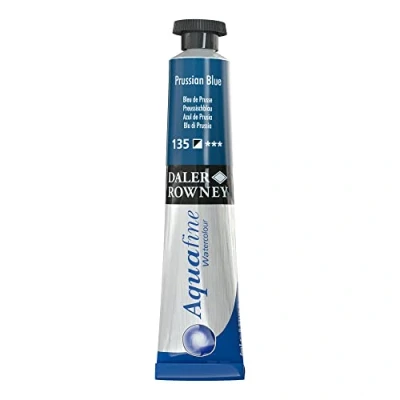 Image of Daler Rowney Aquafine Watercolour Paint, Aluminium Tube, 0.27oz 8 ml, Prussian Blue