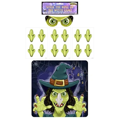 Image of Henbrandt Halloween Party Game Stick The Nose On Witch