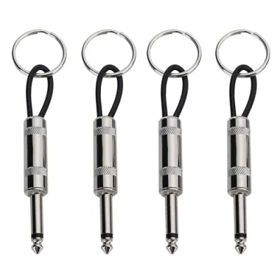 Image of 4 Pack Guitar Plug Keychain Key Holder 6.35mm Audio Type for Marshall Wall Mounted