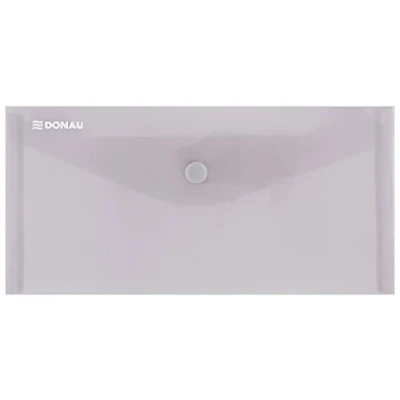 Image of Envelope Wallet DONAU Press Stud PP DL 180 Micron Smoky/Document Archiving/Type Envelope/Kind with Stud/Index N.a. / Material PP/Colour Smoky/Format DL/Thickness (mm)