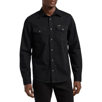 Image of Lee Regular Western Shirt, Men&#039;s, Size: XL, Black