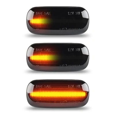 Image of OZ LAMPE 2Pcs Side Indicator for Audi A3 S3 8P A4 S4 RS4 B6 B7 A6 S6 RS6 C5 C6 A8 D3 TT Mk2 8J Roadster, Amber Dynamic LED Repeater, Turn Signal Light with CAN bus Error Free Non polarity Smoked
