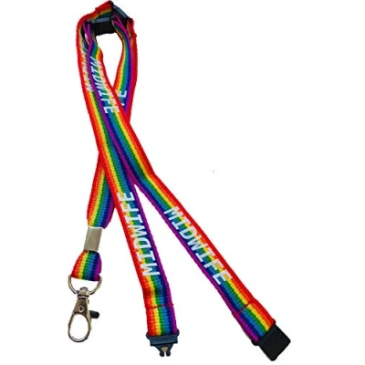 Image of 15mm Rainbow Midwife Neck Lanyard with 3 Point Safety Breakaway