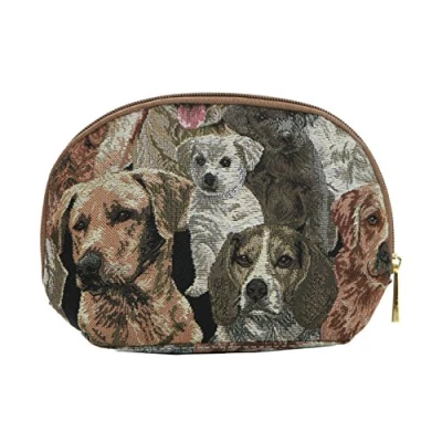 Image of Signare Tapestry cosmetic bag makeup for Women with Cat and Dog Pet Design (Labrador, COSM LAB)