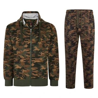 Image of Kam Menswear Forge Original Camo Mens Tracksuit Set Plus Size Khaki 4XL