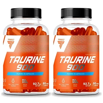 Image of TREC Taurine 900 Anabolic and Anticatabolic Muscle Growth Recovery Food Supplement (180 Capsules 2 Bottles)