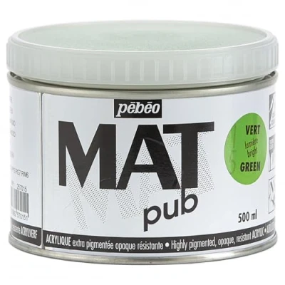 Image of PEBEO Mat Pub, Bright Green, 500ml