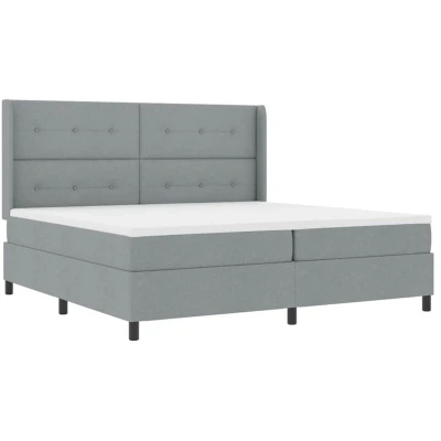 Image of vidaXL Box Spring Bed with Mattress Light Grey 200x200 cm Fabric