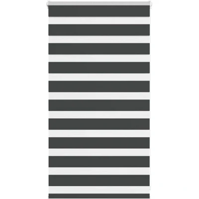 Image of vidaXL Zebra Blind Black 85x100 cm Fabric Width 80.9 Polyester