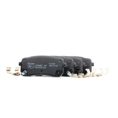 Image of 583024HA30 Brake pad set BREMBO P 30 035 with acoustic wear warning anti squeak plate accessories KIA: SORENTO 3