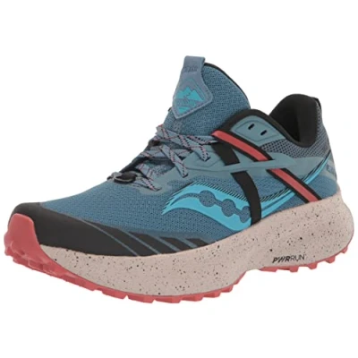 Image of Saucony Women&#039;s Ride 15 Running Shoe, Mist/Ember, 8 UK