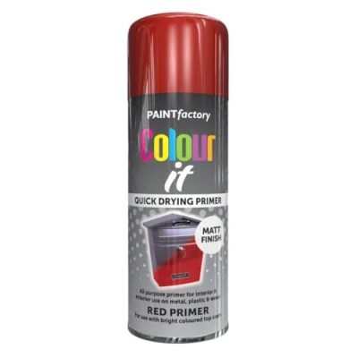 Image of AlezyB 2 x Red Primer 400ml All Purpose Spray Paint Use on Metal, Wood, Plastic and Multipurpose Aerosol Professional Quality Perfect Finish, for Interior Exterior Excellent Coverage