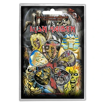 Image of Iron Maiden Guitar Pick Plectrum Pack X 5 Early Albums Official One Size