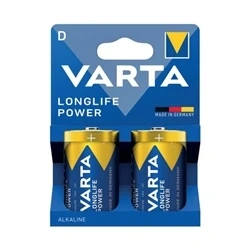 Image of Varta Longlife Power D Alkaline Battery 1.5V (Pack of 2) 4920121422