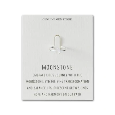 Image of Philip Jones Moonstone Adjustable Ring with Quote Card