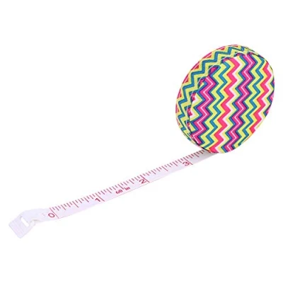 Image of Hilitand Measure Tape 5.2cm/2in Accurate Dieting Measuring Line Body Fitness Measurement Tailor Sewing Craft Cloth (Pink Ripple)