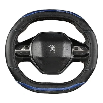 Image of Car Steering Wheel Cover, for Peugeot 2008 2014 2019 Premium Antiskid All Inclusive Protector,B