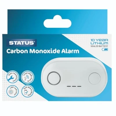Image of Status Carbon Monoxide Alarm Home Detector including Batteries White S10YCMASB1PKB4