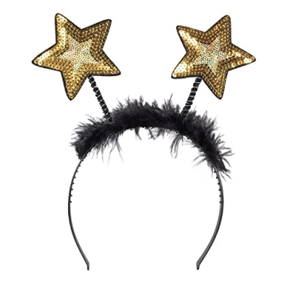 Image of Boland Star Tiara with Sequins, Headband Feathers, Headpiece, Costume, Carnival, Theme Party, New Year&#039;s Eve