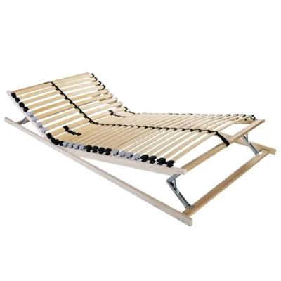 Image of vidaXL Slatted Bed Base Brown 80 x 190 cm Wood with metal support
