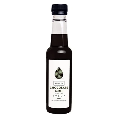 Image of Simply Chocolate Mint Syrup, Vegan &amp; Nut Free Flavoured Syrup for Coffee, Cocktails Baking (250ml)