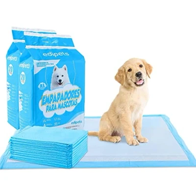 Image of Edipets, Puppy Pads, Disposable Hygienic Pet Mats, Whelping and Training Pads for Dogs, Absorbent, Leakproof Resistant, 39.37 in x 23.62 (40 Pack)