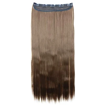 Image of CAISHA 28&quot; Clip In Hair Extensions One Piece Full Head Hairpiece Straight Brown C62