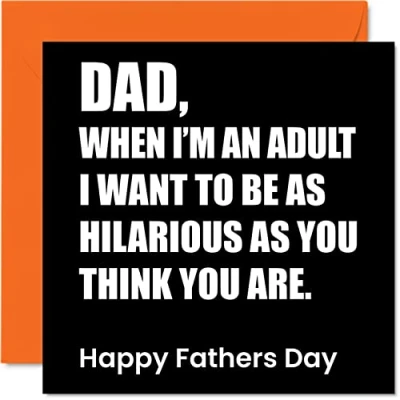 Image of Funny Fathers Day Cards for Dad Hilarious As You Joke Happy Father&#039;s Card from Son Daughter, Father Banter Gifts, 145mm x Greeting Gift Daddy Papa