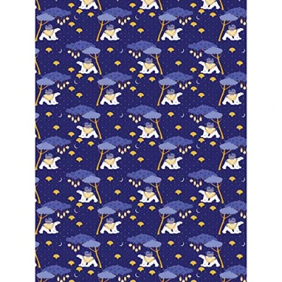 Image of Décopatch Ref FDA816C Blue Polar Bears Paper Pack Each Sheet 30 x 40cm, of 20 Sheets Best Used With Décopach Glue &amp; Varnish,