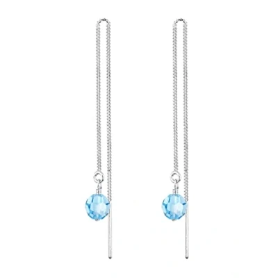 Image of Elli Earrings Women Pendants Drop Noble Trend with Crystals in 925 Sterling Silver Gold Plated